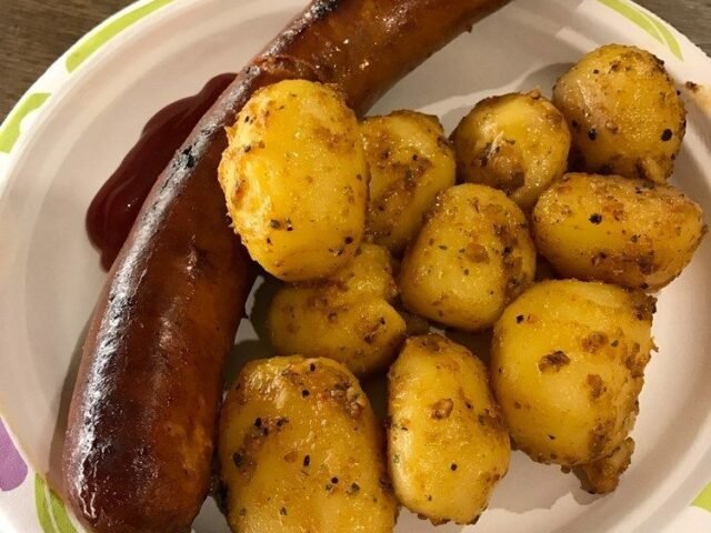 Hungarian Kolbász with Roasted Potatoes