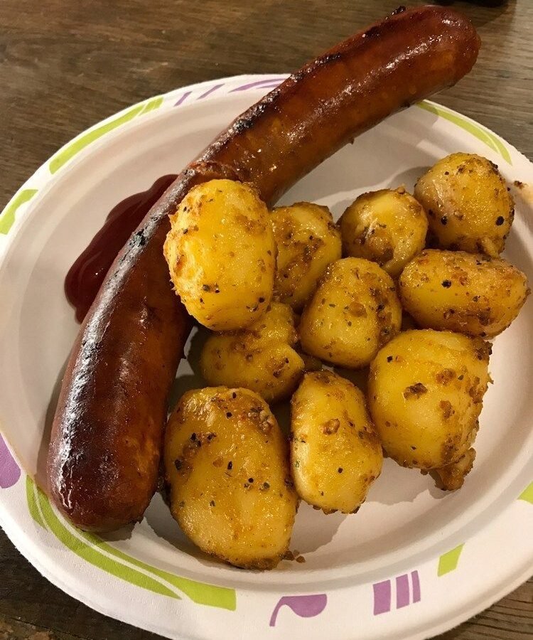 Hungarian Kolbász with Roasted Potatoes